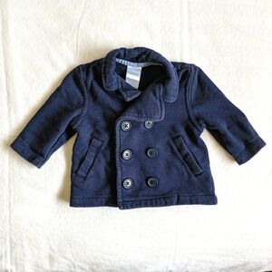 gymboree navy blue double breasted cardigan sweater jacket 6 months baby